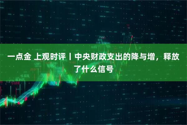 一点金 上观时评丨中央财政支出的降与增，释放了什么信号